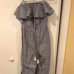 Jcrew Seersucker cotton jumpsuit